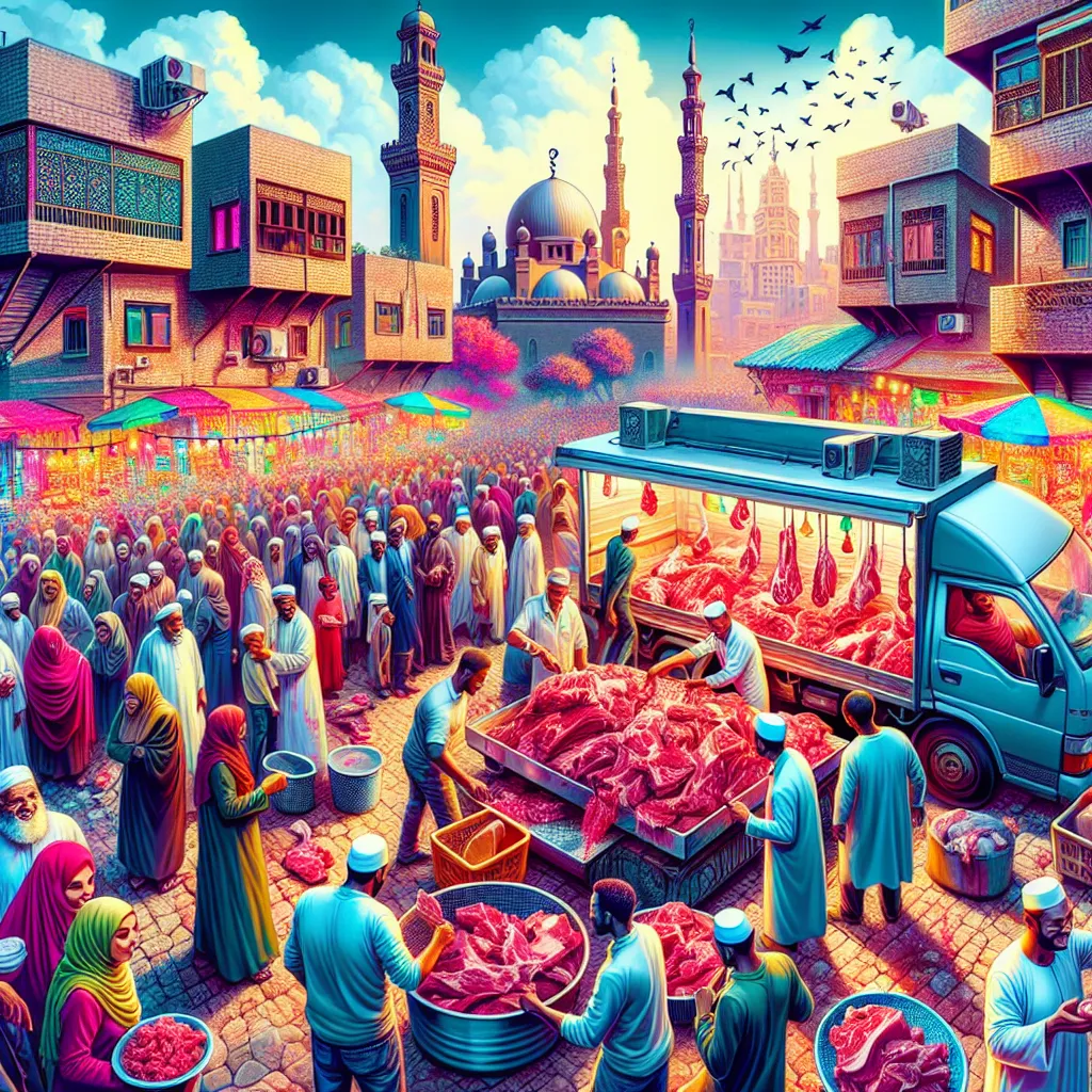 صورة مقال: القاهرة: توزيع اللحوم عبر شوادر متنقلة قبل عيد الأضحى في تصنيف أسعار وأسواق