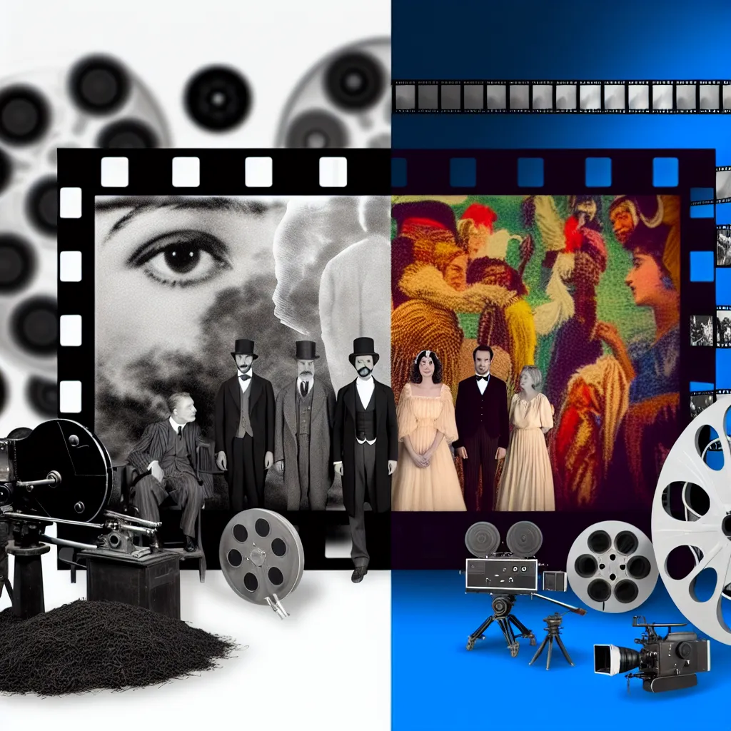 صورة مقال: تاريخ تطور صناعة الأفلام من الأبيض والأسود إلى الألوان في تصنيف الأفلام