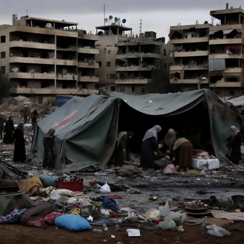 صورة مقال: شهيدان ومصابون جراء قصف إسرائيلي استهدف خيمة تؤوي نازحين في الشيخ رضوان بغزة في تصنيف عرب